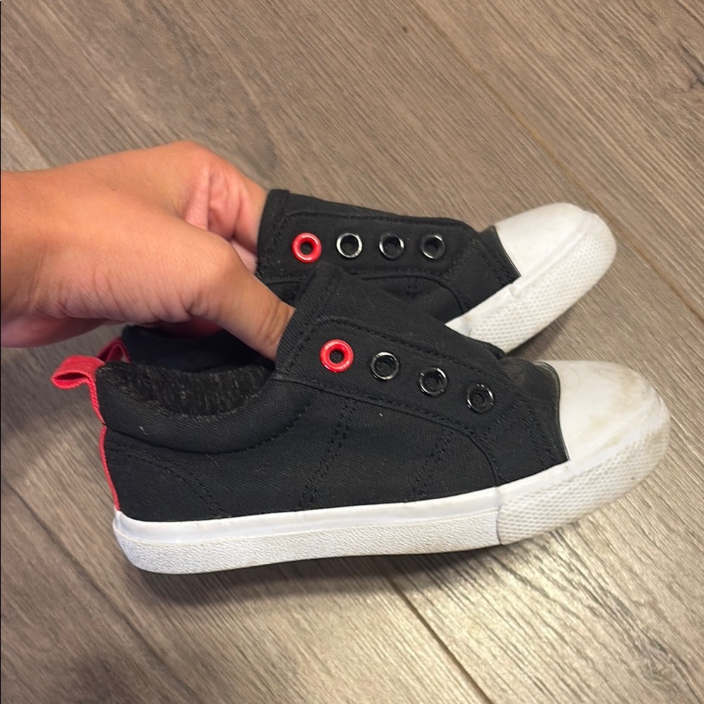Cat & Jack Black and Red Sneakers with Classic Design